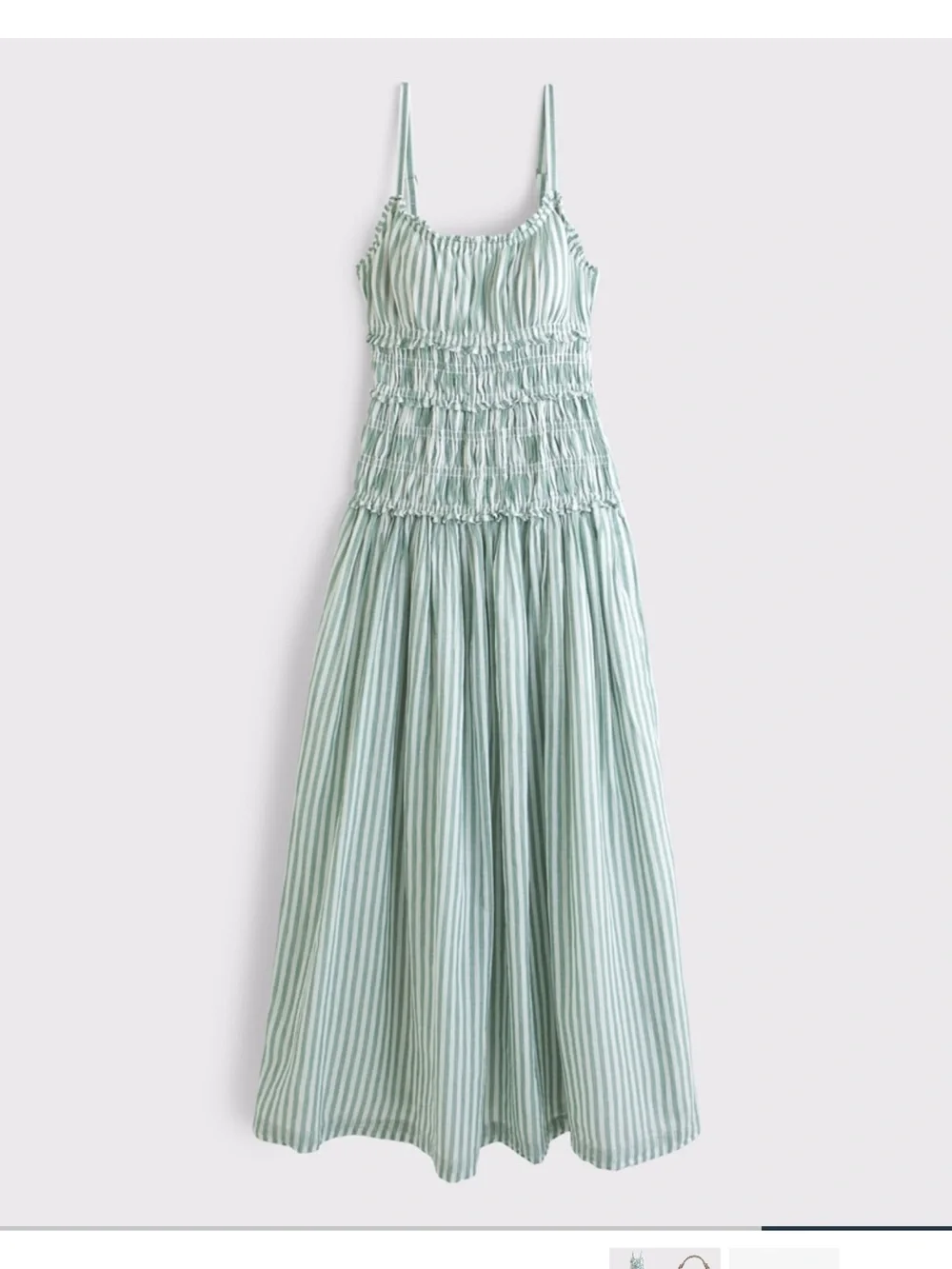 Abercrombie & Fitch Mint Green and White Striped Maxi Dress